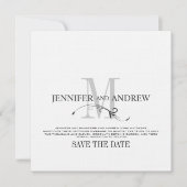Save The Date Faire suivre la date Annonce de mariage Monogramme (Devant)