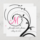 Save The Date Faire suivre la date de mariage avec monogramme en (Devant / Derrière)