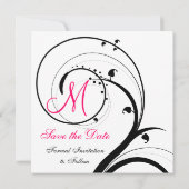 Save The Date Faire suivre la date de mariage avec monogramme en (Dos)
