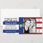 Save The Date Faire un pas vers le marbre Mariage baseball Sauve (Devant / Derrière)