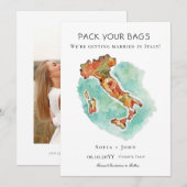 Save The Date Faire vos valises Italie Mariage de destination (Devant / Derrière)