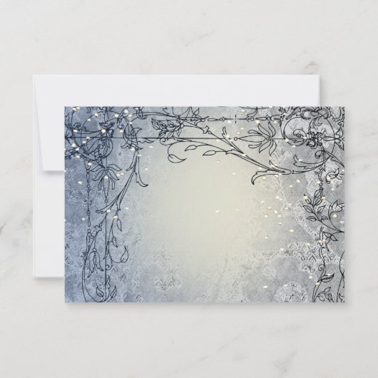 Save The Date Fairy Lights Blue Whimsy Enregistrer la date (Dos)