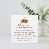 Save The Date Fairy Tale Gold Couronne royale Enregistrer la dat (Debout devant)