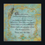 Save The Date Fairy Tale Gold Filigree Peacock & Crown<br><div class="desc">Vos rêves d'un mariage de conte de fées se réalisent, et voici le style romantique parfait Enregistrer la Date ou la carte d'invitation. Une couronne d'or et un figuier avec un paon en font un bel invitation pour de nombreuses occasions. Vous pouvez modifier le texte en fonction de votre mariage...</div>