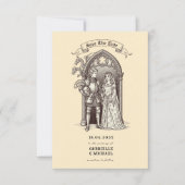 Save The Date Fairytale Couple Gothic Arch Medieval Wedding (Devant)