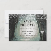 Save The Date Fairytale Enchanted Forest Green Enregistrer La Da (Devant)