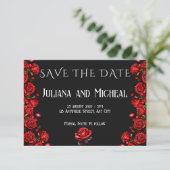 Save The Date Fairytale Red Roses Mariage (Debout devant)