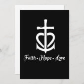 Save The Date Faith Hope Love Cross Ancre Coeur Jésus (Devant / Derrière)