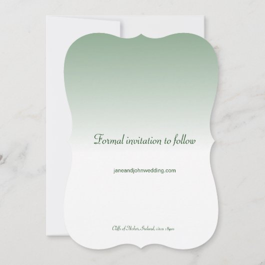 Save The Date Falaises de Mariage irlandais de Moher Sauvez la d (Dos)