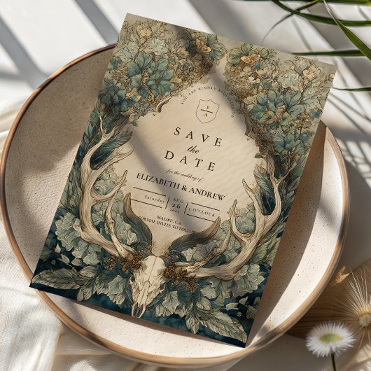 Save The Date Fall Harvest Woodland Wedding