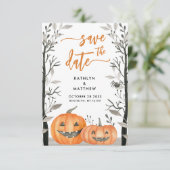 Save The Date Fall In Lony Funny Citrouille Mariage de automne d (Debout devant)