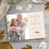 Save The Date Fall Terracotta Feuille Photo Enregistrer la date 
