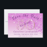 Save The Date Falling Pink Parties scintillant for 50th Birthday<br><div class="desc">Envoyez un élégant "Save the Date" à vos amis et votre famille pour votre 50e anniversaire avec cette parties scintillant rose moderne tombant sur le côté d'un arrière - plan dégradé rose.</div>