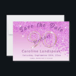 Save The Date Falling Pink Parties scintillant for 90th Birthday<br><div class="desc">Envoyez un élégant "Save the Date" à vos amis et votre famille pour votre 90e anniversaire avec cette parties scintillant rose moderne tombant sur le côté d'un arrière - plan dégradé rose.</div>