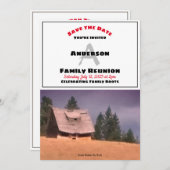 Save The Date Famille Réunion Vieux Homestead Enregistrer Date I (Devant / Derrière)