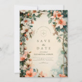 Save The Date Fancy Floral Art Nouveau Mariage (Devant)