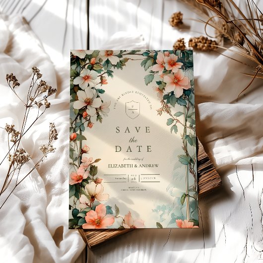 Save The Date Fancy Floral Art Nouveau Mariage