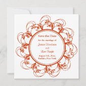 Save The Date Fancy Floral Enregistrer la date (orange) (Devant)