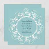 Save The Date Fancy Floral Enregistrer la date (turquoise) (Devant / Derrière)