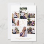 Save The Date Fancy Modern Chic Collage 6 Photos Couple (Devant)