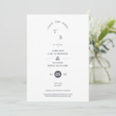 Save The Date Fancy Simple Chic Initials Modern Photo Couple (Debout devant)