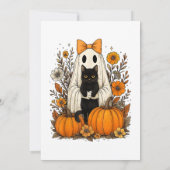Save The Date Fantôme d'Halloween tenant un chat noir (Dos)