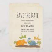 Save The Date Faune sauvage de Cute Dinosaure (Devant / Derrière)