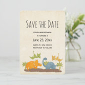 Save The Date Faune sauvage de Cute Dinosaure (Debout devant)