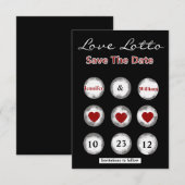 Save The Date Faux Annonce de Date de Mariage Love Lotto Save (Devant / Derrière)