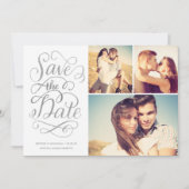 Save The Date Faux Argent Lettré Économisez Le Collage De Date (Devant)