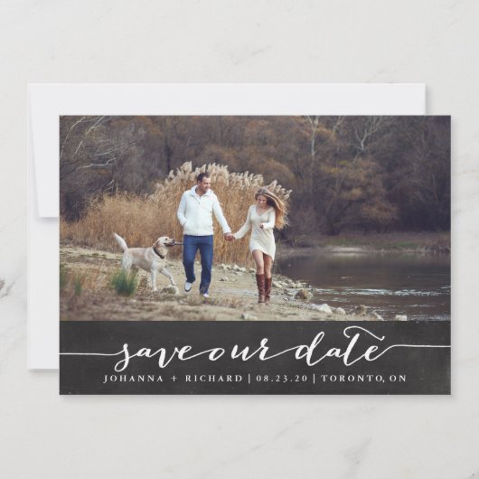 Save The Date Faux Chalkboard script manuscrit Enregistrer la da (Devant)
