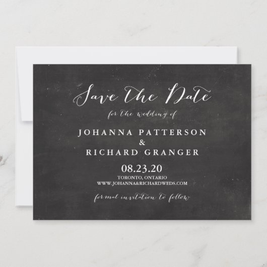 Save The Date Faux Chalkboard script manuscrit Enregistrer la da (Dos)