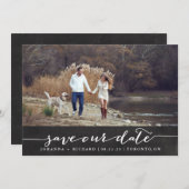 Save The Date Faux Chalkboard script manuscrit Enregistrer la da (Devant / Derrière)