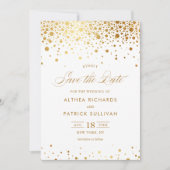Save The Date Faux Confettis en Papier D'or Mariage (Devant)