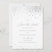 Save The Date Faux Confettis Ronds en Feuille d'Argent Mariage (Devant)