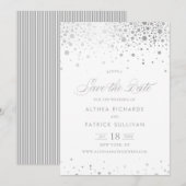 Save The Date Faux Confettis Ronds en Feuille d'Argent Mariage (Devant / Derrière)