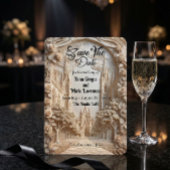 Save The Date Faux Embossed Cathedral Arch Floral Relief