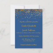 Save The Date Faux Gold Foil Confetti Mariage élégant (Devant)