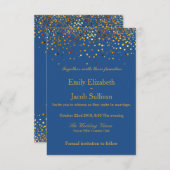 Save The Date Faux Gold Foil Confetti Mariage élégant (Devant / Derrière)