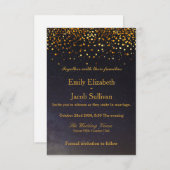Save The Date Faux Gold Foil Confetti Mariage élégant (Devant / Derrière)