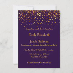 Save The Date Faux Gold Foil Confetti Mariage élégant