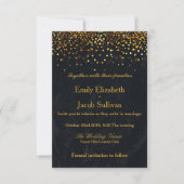 Save The Date Faux Gold Foil Confetti Mariage élégant (Devant)
