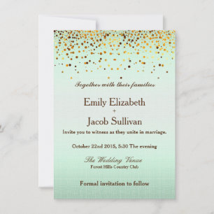 Save The Date Faux Gold Foil Confetti Mariage élégant