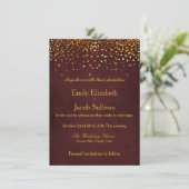 Save The Date Faux Gold Foil Confetti Mariage Élégant Enregistre (Debout devant)