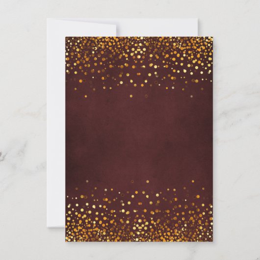 Save The Date Faux Gold Foil Confetti Mariage Élégant Enregistre (Dos)