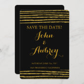 Save The Date Faux Gold Foil Enregistrer la date Elégant mariage (Devant / Derrière)