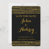 Save The Date Faux Gold Foil Enregistrer la date Elégant mariage (Devant)