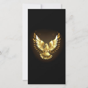 Save The Date Faux Gold Foil Peace Dove en noir