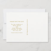 Save The Date Faux Gold moderne en blanc Enregistrer la date (Dos)