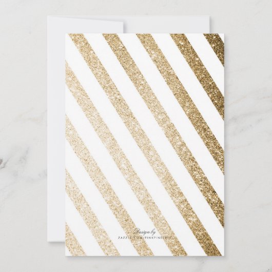 Save The Date Faux Gold Parties scintillant Enregistrer La Date  (Dos)